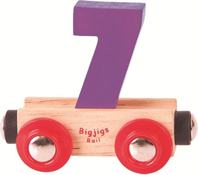 Bigjigs Rail vagónek dřevěné vláčkodráhy - Číslo 7 - obrázek 1