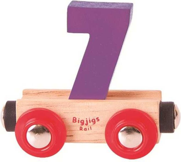 Bigjigs Rail vagónek dřevěné vláčkodráhy - Číslo 7 - obrázek 5