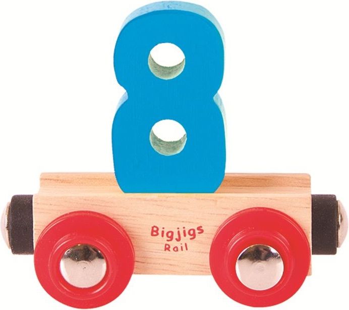 Bigjigs Rail vagónek dřevěné vláčkodráhy - Číslo 8 - obrázek 1