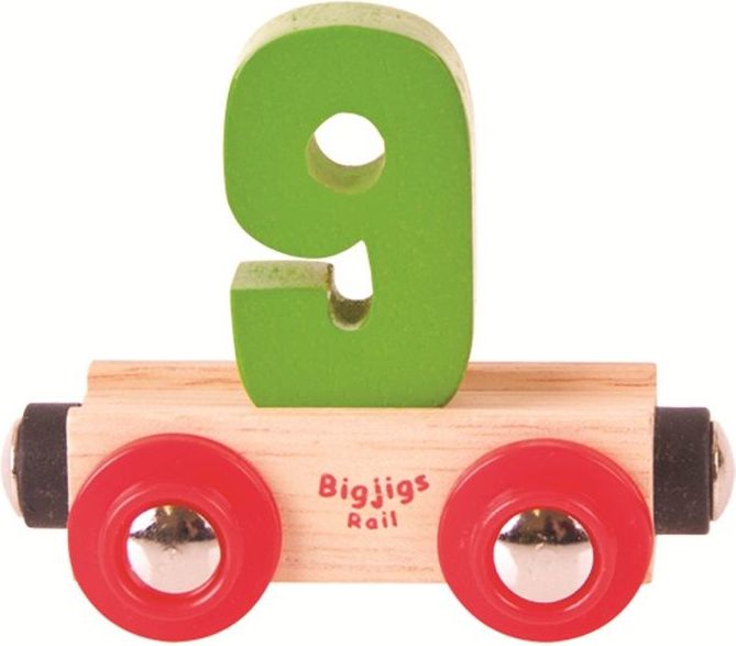 Bigjigs Rail vagónek dřevěné vláčkodráhy - Číslo 9 - obrázek 1
