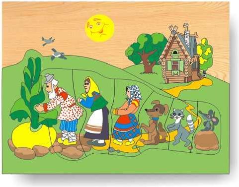 Vkládačky Dřevěné vkládací puzzle pohádka o řepě - obrázek 3