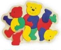 Vkládačky Dřevěné vkládací puzzle medvídci - obrázek 2