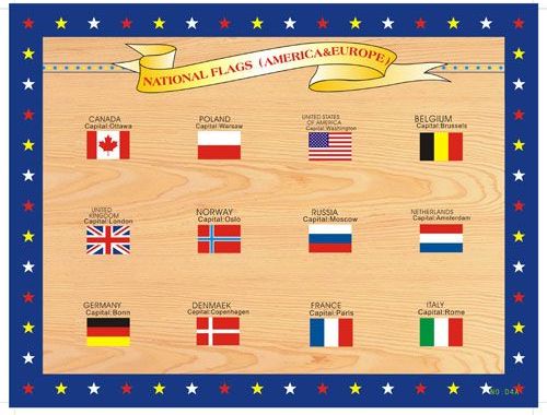 Vkládačky Dřevěné vkládací puzzle vlajky - obrázek 1
