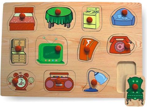 Vkládačky Dřevěné vkládací puzzle domácnost - obrázek 1