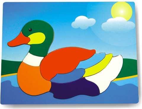 Vkládačky Dřevěné vkládací puzzle kachna divoká - obrázek 2