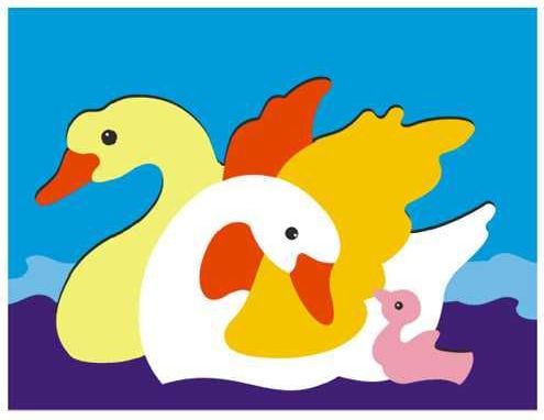 Vkládačky Dřevěné vkládací puzzle labuť - obrázek 3