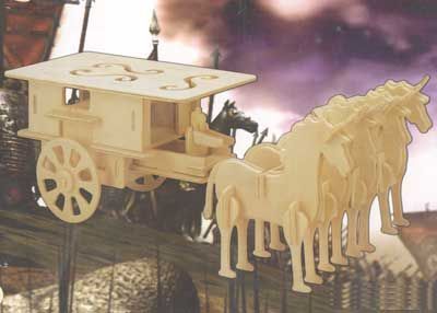 Woodcraft construction kit Woodcraft Dřevěné 3D puzzle Povoz - obrázek 1