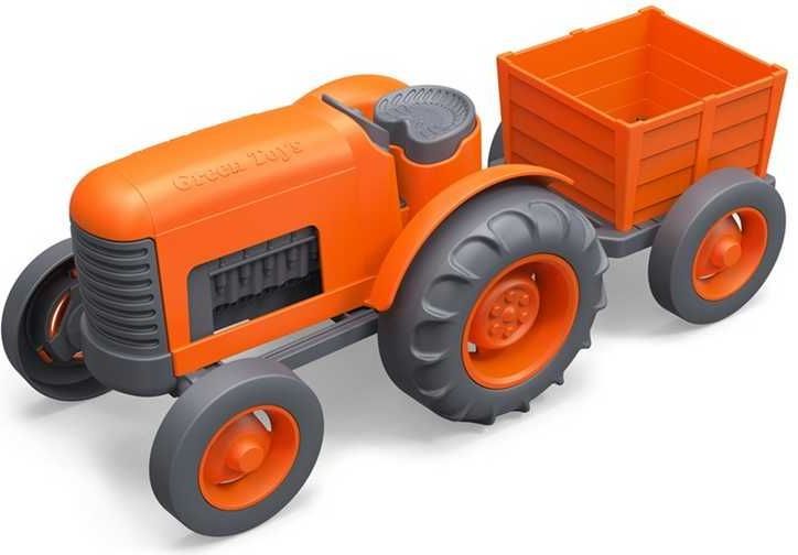 Green Toys - Traktor s vlečkou oranžový - obrázek 3