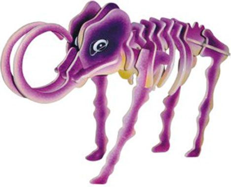 Woodcraft construction kit Woodcraft Dřevěné 3D puzzle mamut barevný - obrázek 1