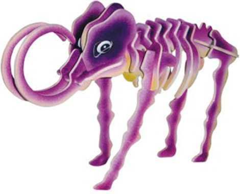 Woodcraft construction kit Woodcraft Dřevěné 3D puzzle mamut barevný - obrázek 3