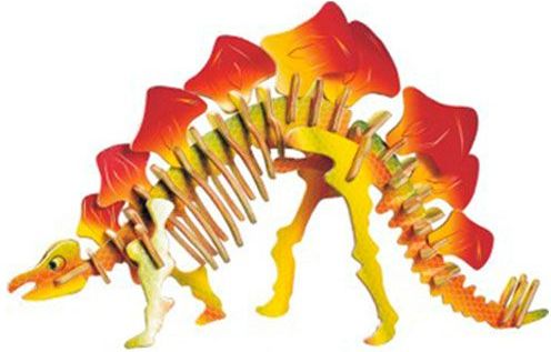 Woodcraft construction kit Woodcraft Dřevěné 3D puzzle malý Stegosaurus - obrázek 1