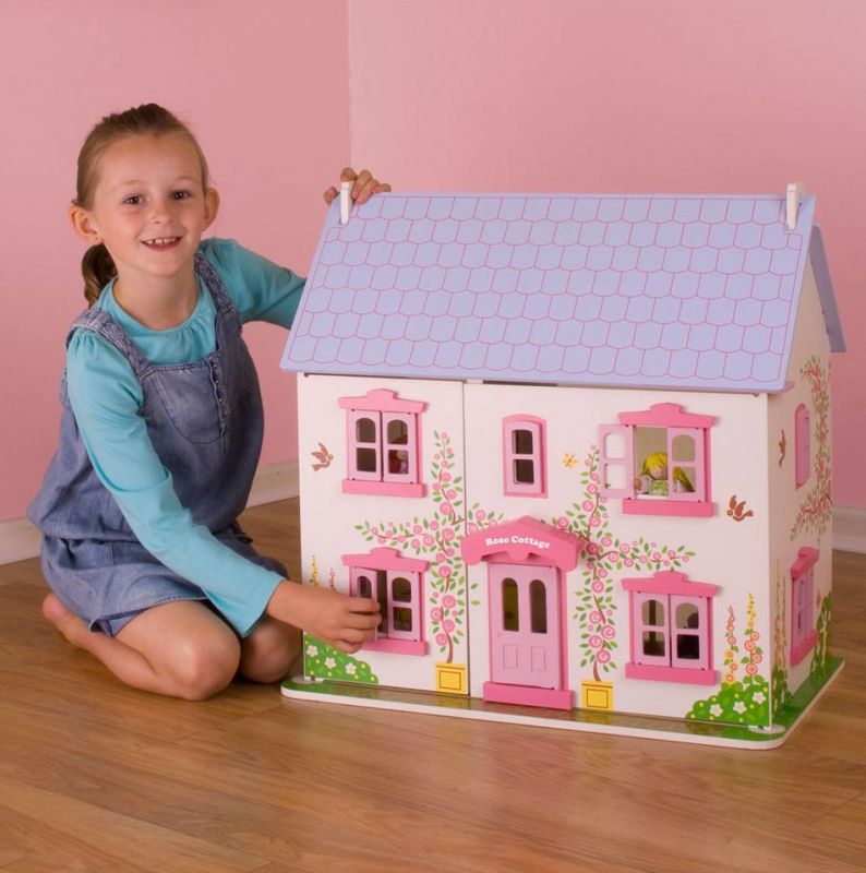 Bigjigs Toys Růžový domek pro panenky - obrázek 3