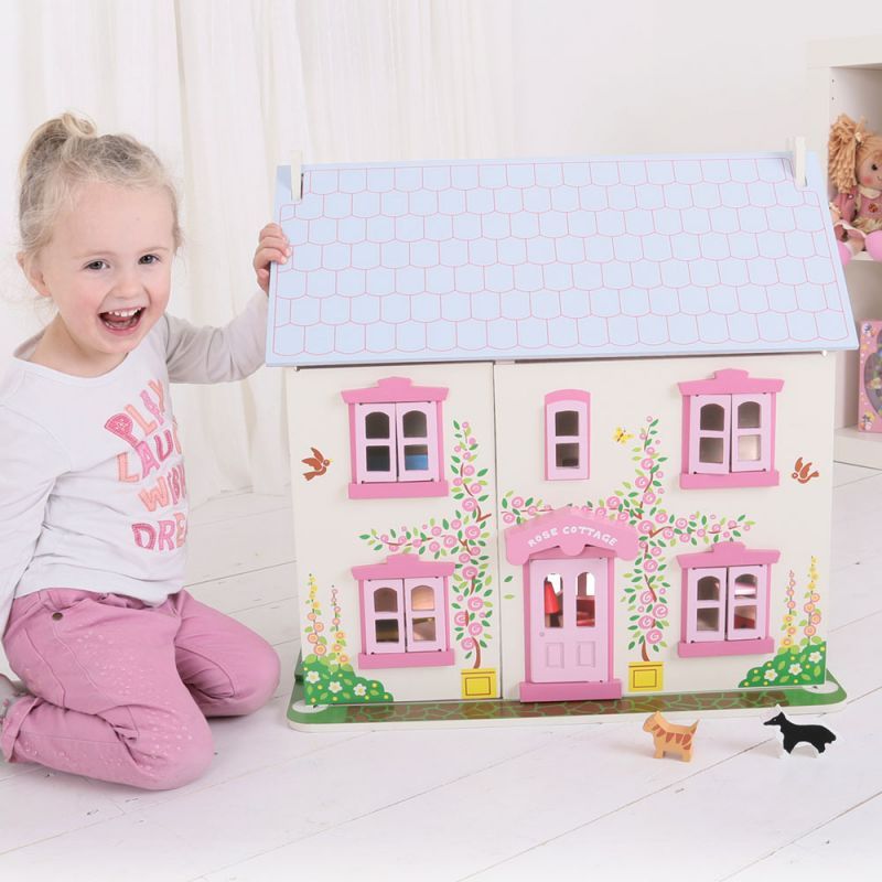 Bigjigs Toys Růžový domek pro panenky - obrázek 4