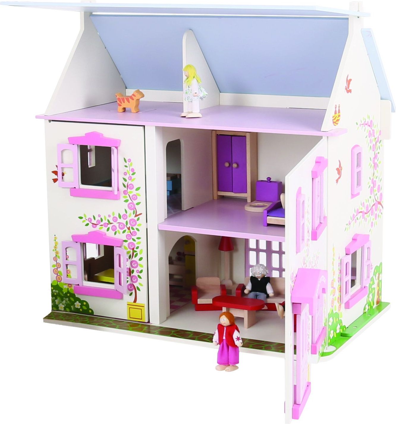 Bigjigs Toys Růžový domek pro panenky - obrázek 5
