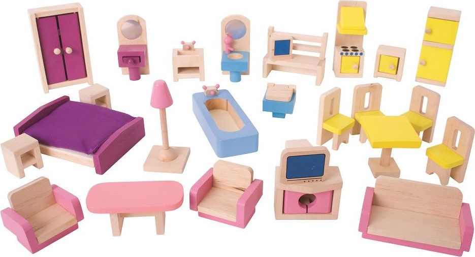 Bigjigs Toys Dřevěný nábytek do domečku pro panenky - obrázek 9
