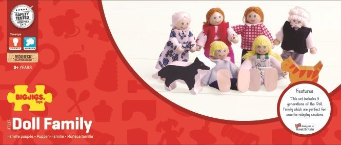 Panenky do domečku - Rodinka se zvířátky, 8ks (Bigjigs) - obrázek 8