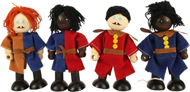 Bigjigs Toys Set středověkých vojáků 4ks - obrázek 1