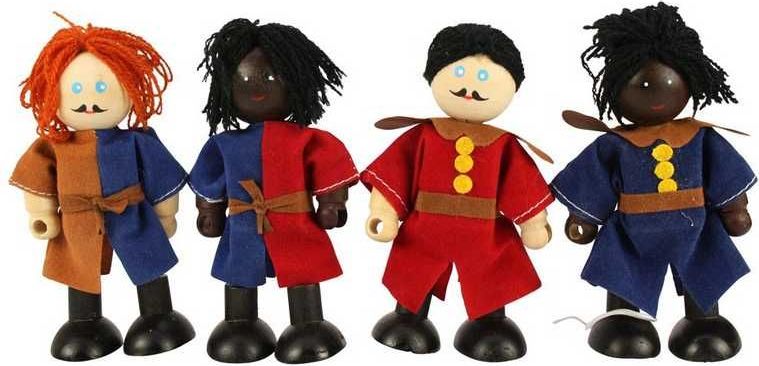 Bigjigs Toys Set středověkých vojáků 4ks - obrázek 3