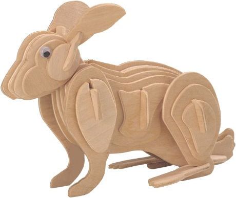 Woodcraft construction kit Woodcraft Dřevěné 3D puzzle králík - obrázek 1