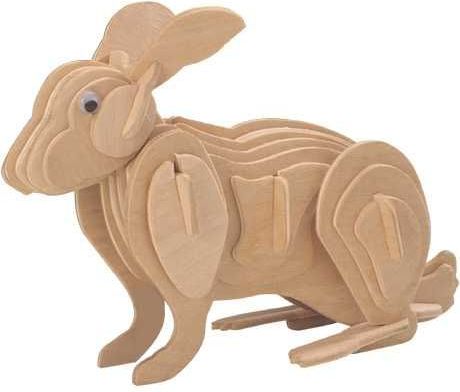 Woodcraft construction kit Woodcraft Dřevěné 3D puzzle králík - obrázek 2
