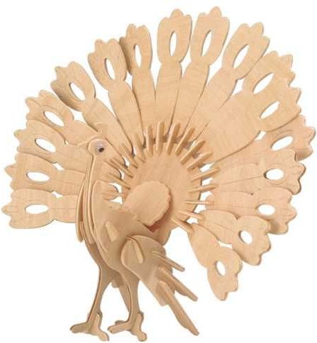 Woodcraft construction kit Woodcraft Dřevěné 3D puzzle páv - obrázek 3