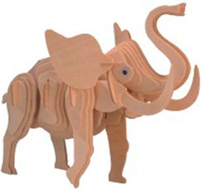 Woodcraft construction kit Woodcraft Dřevěné 3D puzzle velký slon - obrázek 1