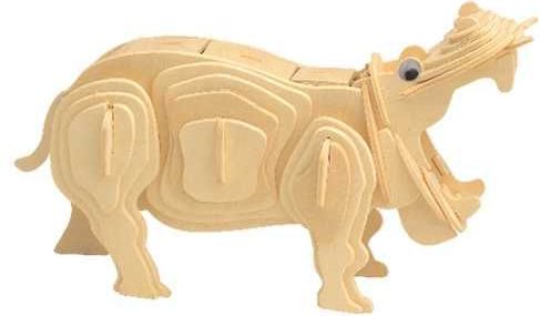 Woodcraft construction kit Woodcraft Dřevěné 3D puzzle hroch - obrázek 3