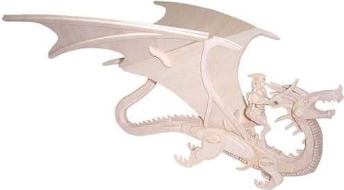 Woodcraft construction kit Woodcraft Dřevěné 3D puzzle zvířata drak a rytíř - obrázek 2