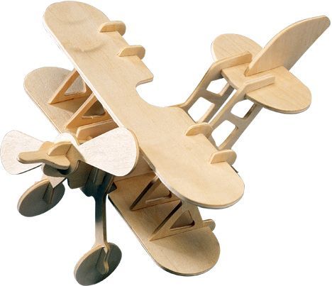 Woodcraft construction kit Woodcraft Dřevěné 3D puzzle letadlo dvojplošník - obrázek 1