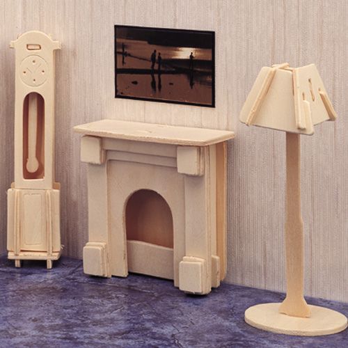 Woodcraft construction kit Woodcraft Dřevěné 3D puzzle krb - obrázek 1