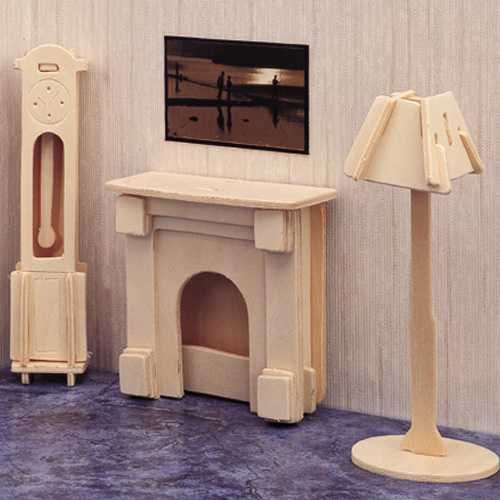 Woodcraft construction kit Woodcraft Dřevěné 3D puzzle krb - obrázek 2