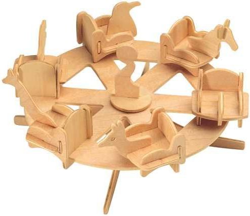Woodcraft construction kit Woodcraft Dřevěné 3D puzzlekolotoč - obrázek 3