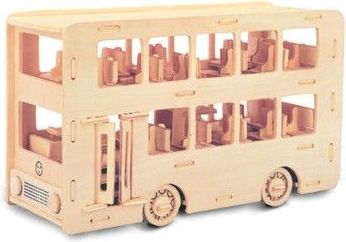Woodcraft construction kit Woodcraft Dřevěné 3D puzzle autobus double Decker - obrázek 1