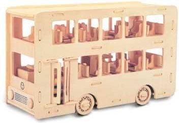 Woodcraft construction kit Woodcraft Dřevěné 3D puzzle autobus double Decker - obrázek 2