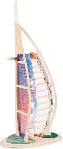 Woodcraft construction kit Woodcraft Dřevěné 3D puzzle slavné budovy Burj Al Arab - obrázek 1