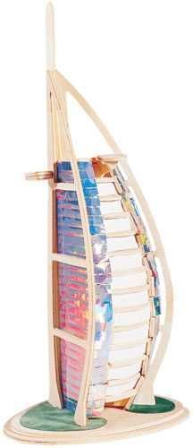 Woodcraft construction kit Woodcraft Dřevěné 3D puzzle slavné budovy Burj Al Arab - obrázek 3