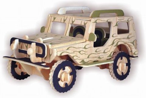 Woodcraft construction kit Woodcraft Dřevěné 3D Jeep - obrázek 1