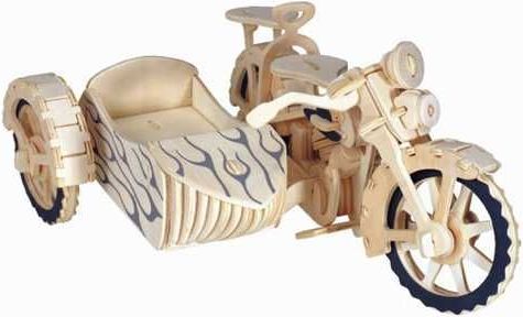 Woodcraft construction kit Woodcraft Dřevěné 3D puzzle motorka trojkolka Sajdkára - obrázek 2
