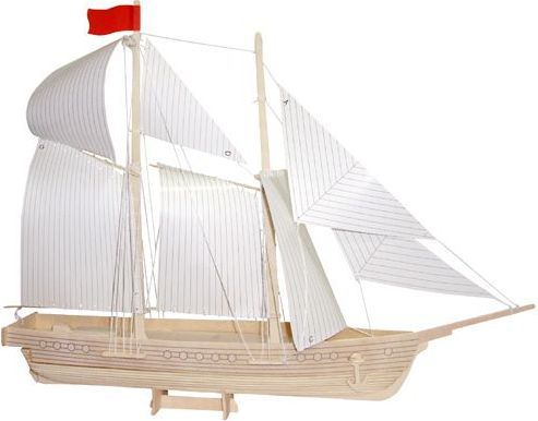 Woodcraft construction kit Woodcraft Dřevěné 3D puzzle loď škuner - obrázek 1