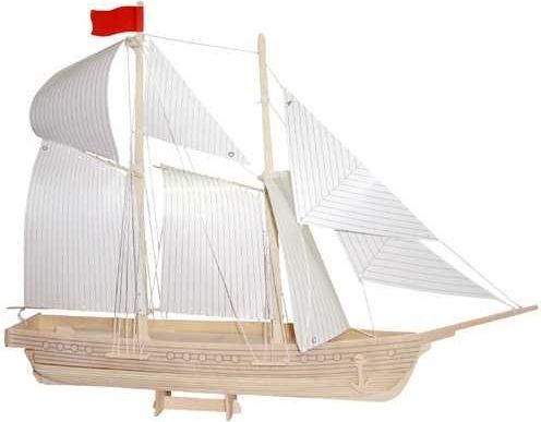 Woodcraft construction kit Woodcraft Dřevěné 3D puzzle loď škuner - obrázek 2