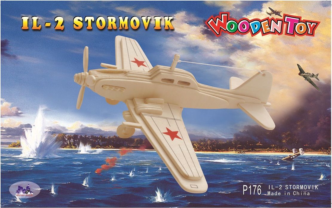 Woodcraft construction kit Woodcraft Dřevěné 3D puzzle letadlo IL2 - obrázek 1