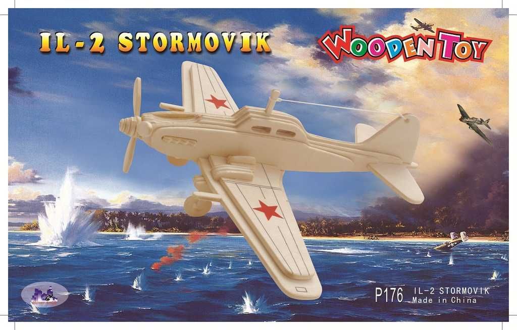 Woodcraft construction kit Woodcraft Dřevěné 3D puzzle letadlo IL2 - obrázek 2