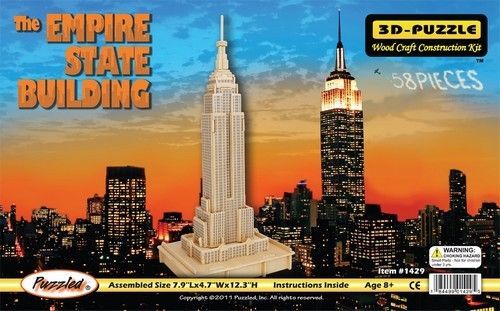 Woodcraft construction kit Woodcraft Dřevěné 3D puzzle Empire state building - obrázek 2