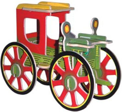 Woodcraft construction kit Woodcraft Dřevěné 3D puzzle Rolling Automobile - obrázek 1