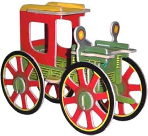 Woodcraft construction kit Woodcraft Dřevěné 3D puzzle Rolling Automobile - obrázek 2