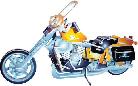 Woodcraft construction kit Woodcraft Dřevěné 3D puzzle motorka Harley Davidson II - obrázek 1