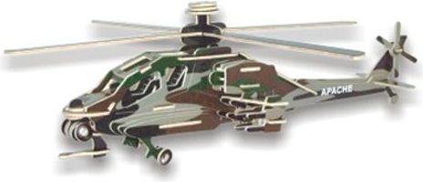Woodcraft construction kit Woodcraft Dřevěné 3D puzzle vrtulník Apache - obrázek 1