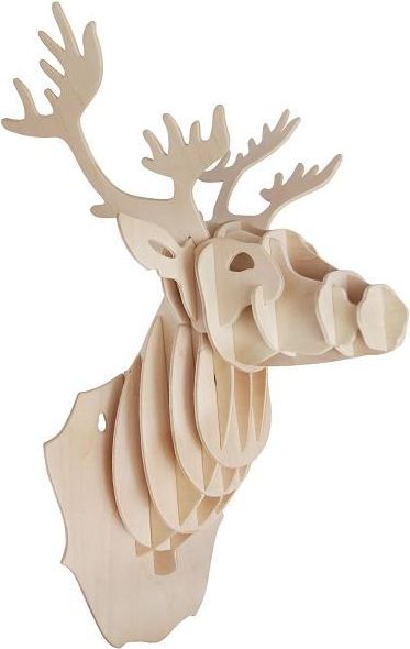 Woodcraft construction kit Woodcraft Dřevěné 3D puzzle hlava jelena - obrázek 1