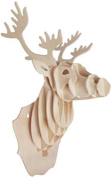 Woodcraft construction kit Woodcraft Dřevěné 3D puzzle hlava jelena - obrázek 2