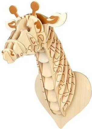Woodcraft construction kit Woodcraft Dřevěné 3D puzzle hlava žirafy - obrázek 3
